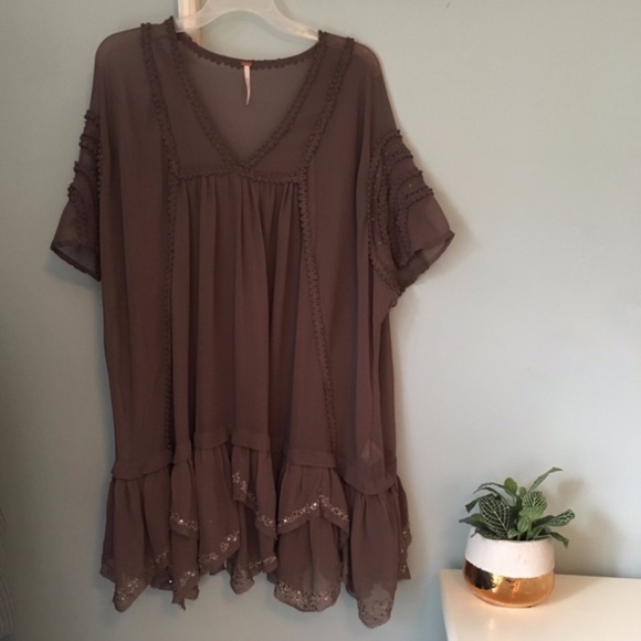 Free People Dresses & Skirts - NWOT Free People Beaded Beauty Dress in Toffee